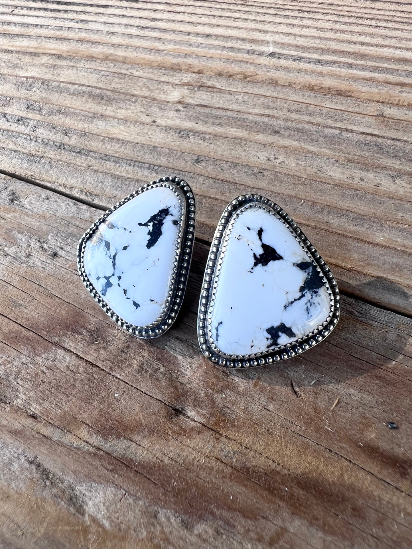 White Buffalo Statement Studs