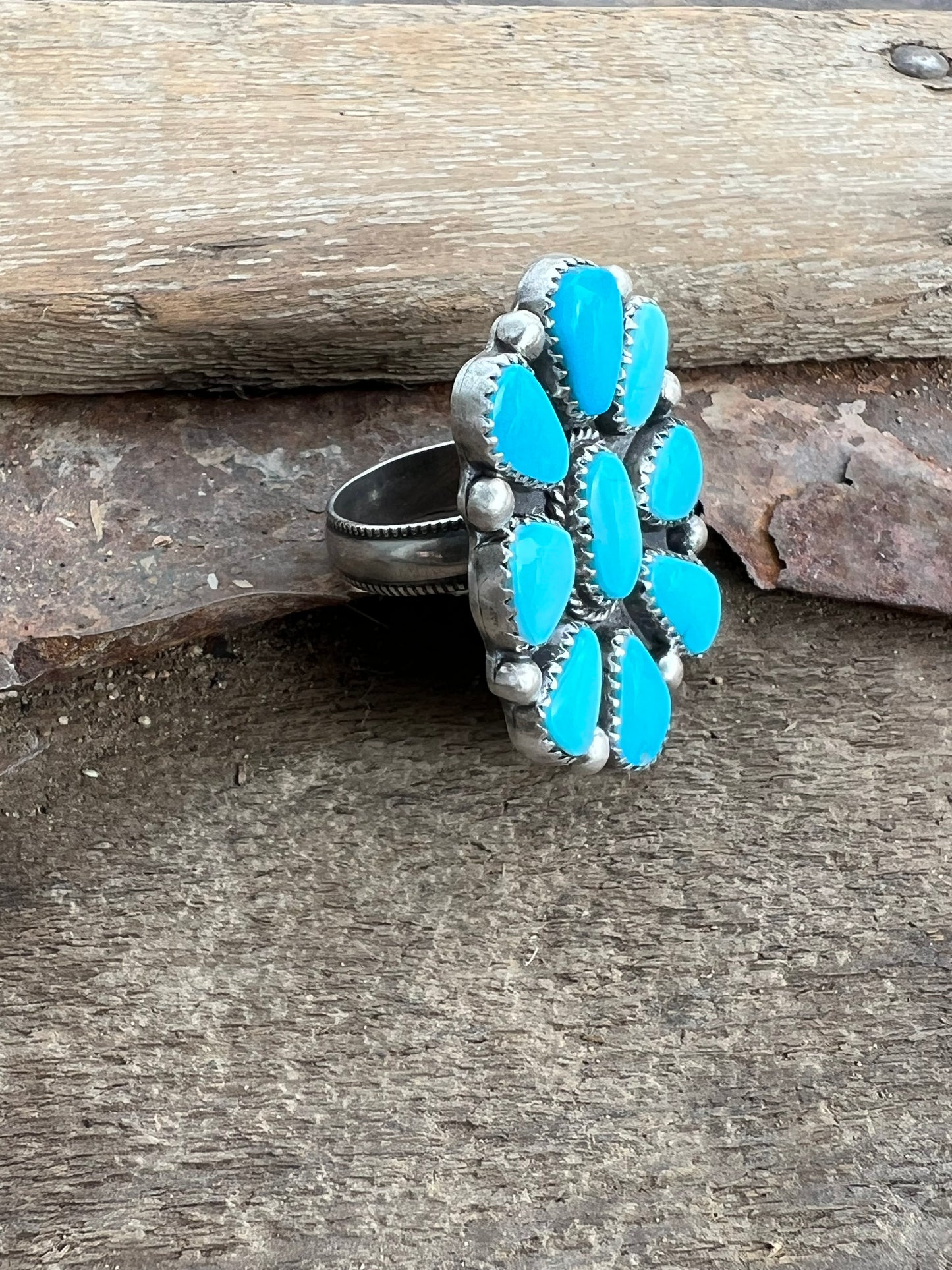 Sleeping Beauty Cluster Ring