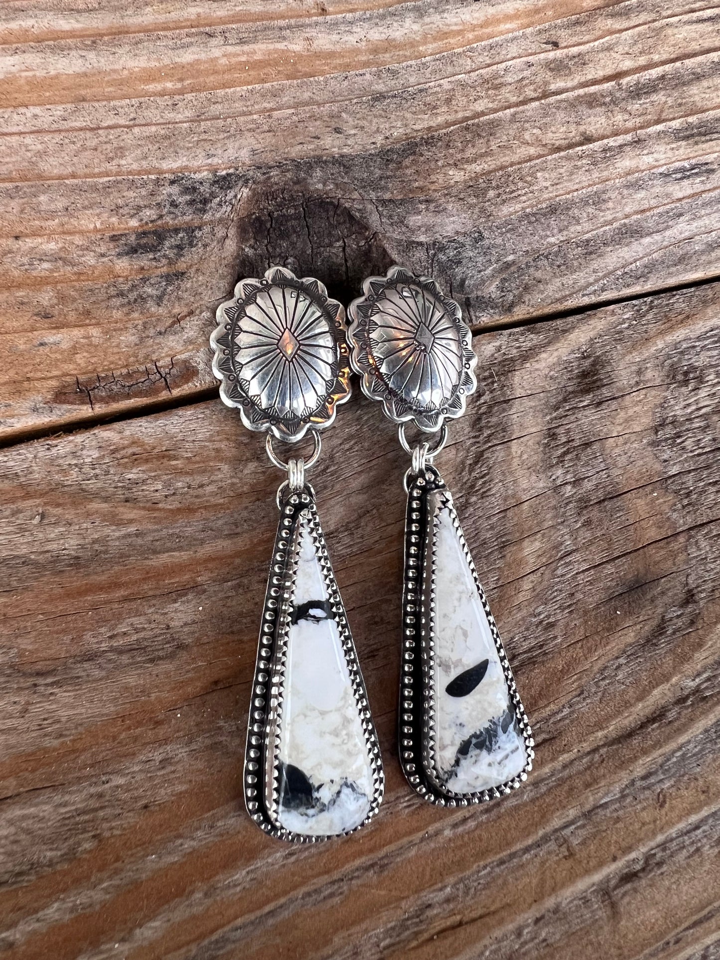 White Buffalo Concho Dangles