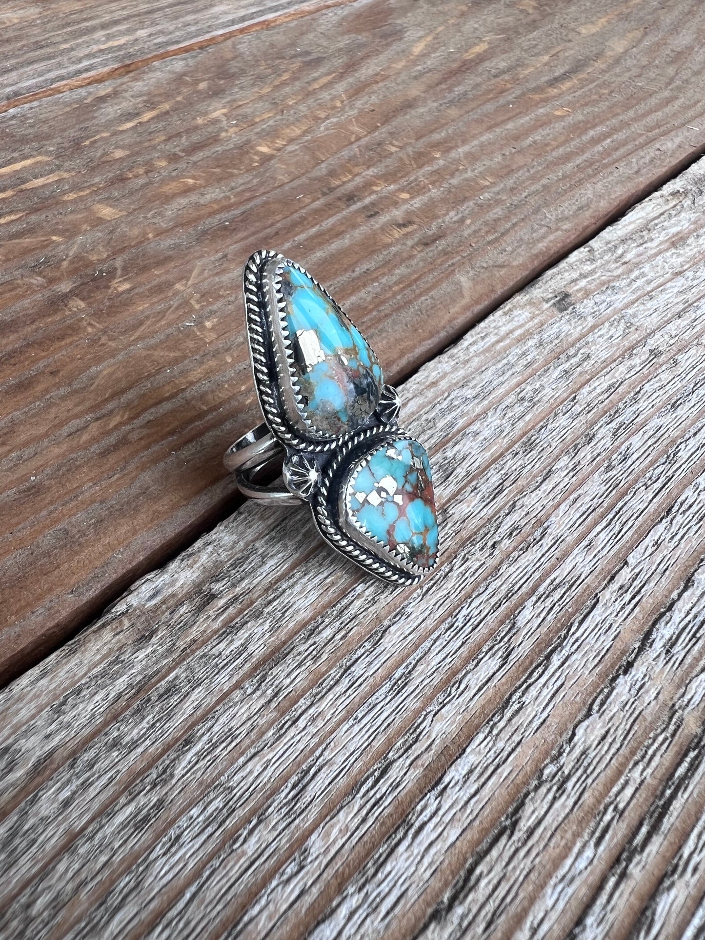 Pyrite Princess Double Stone Ring