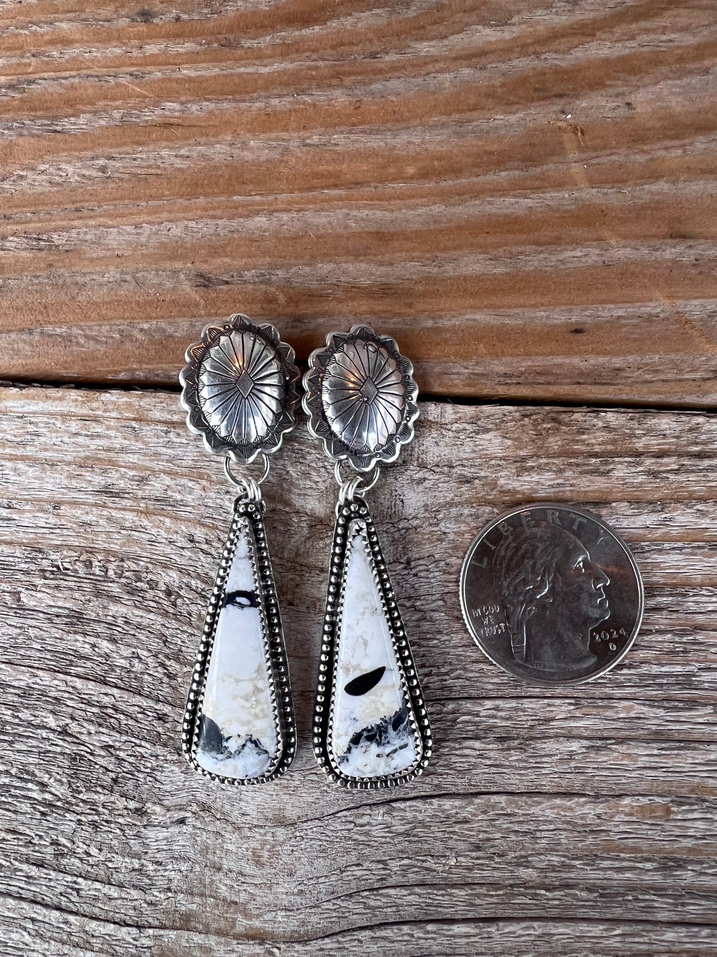 White Buffalo Concho Dangles