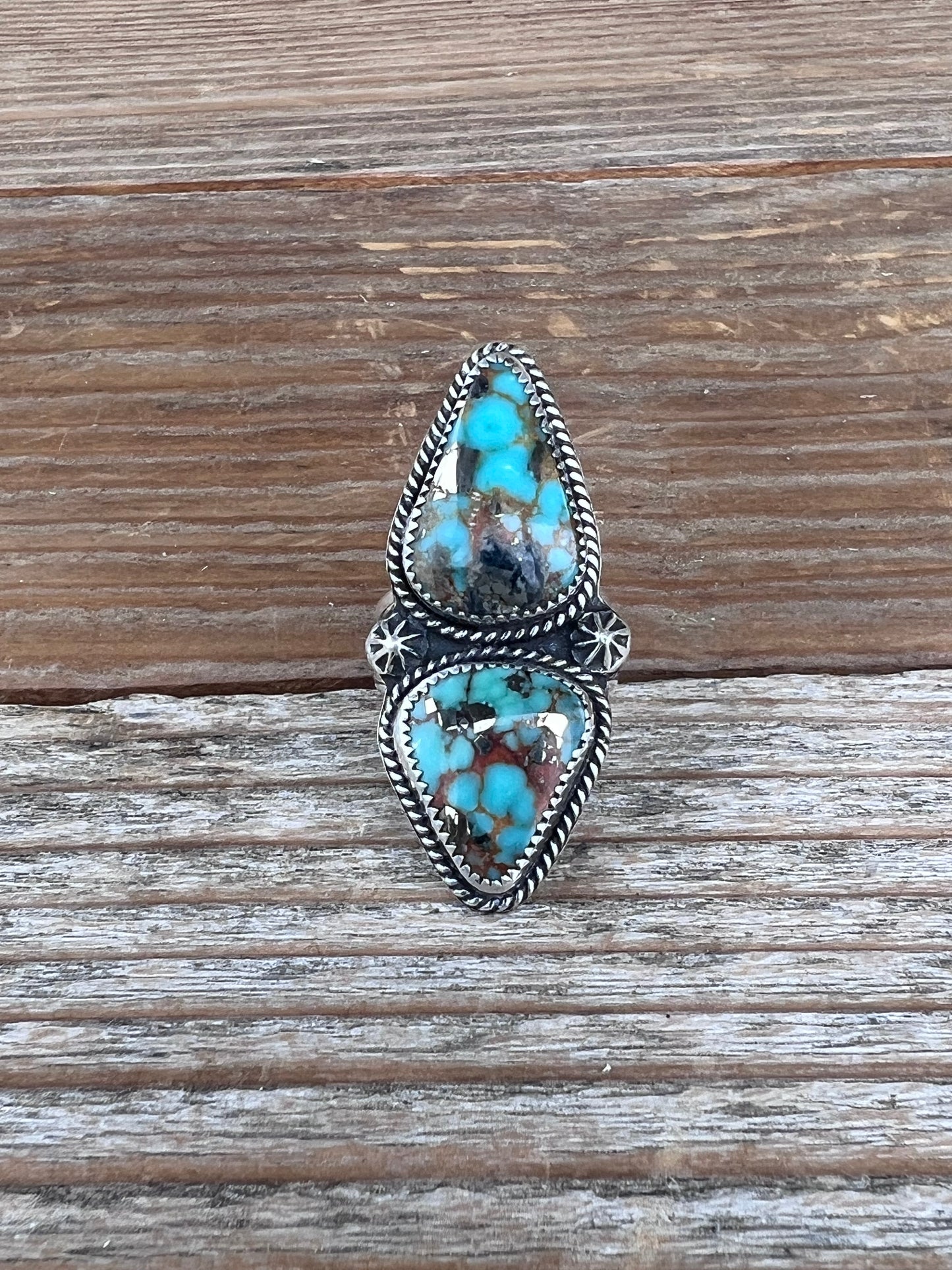 Pyrite Princess Double Stone Ring