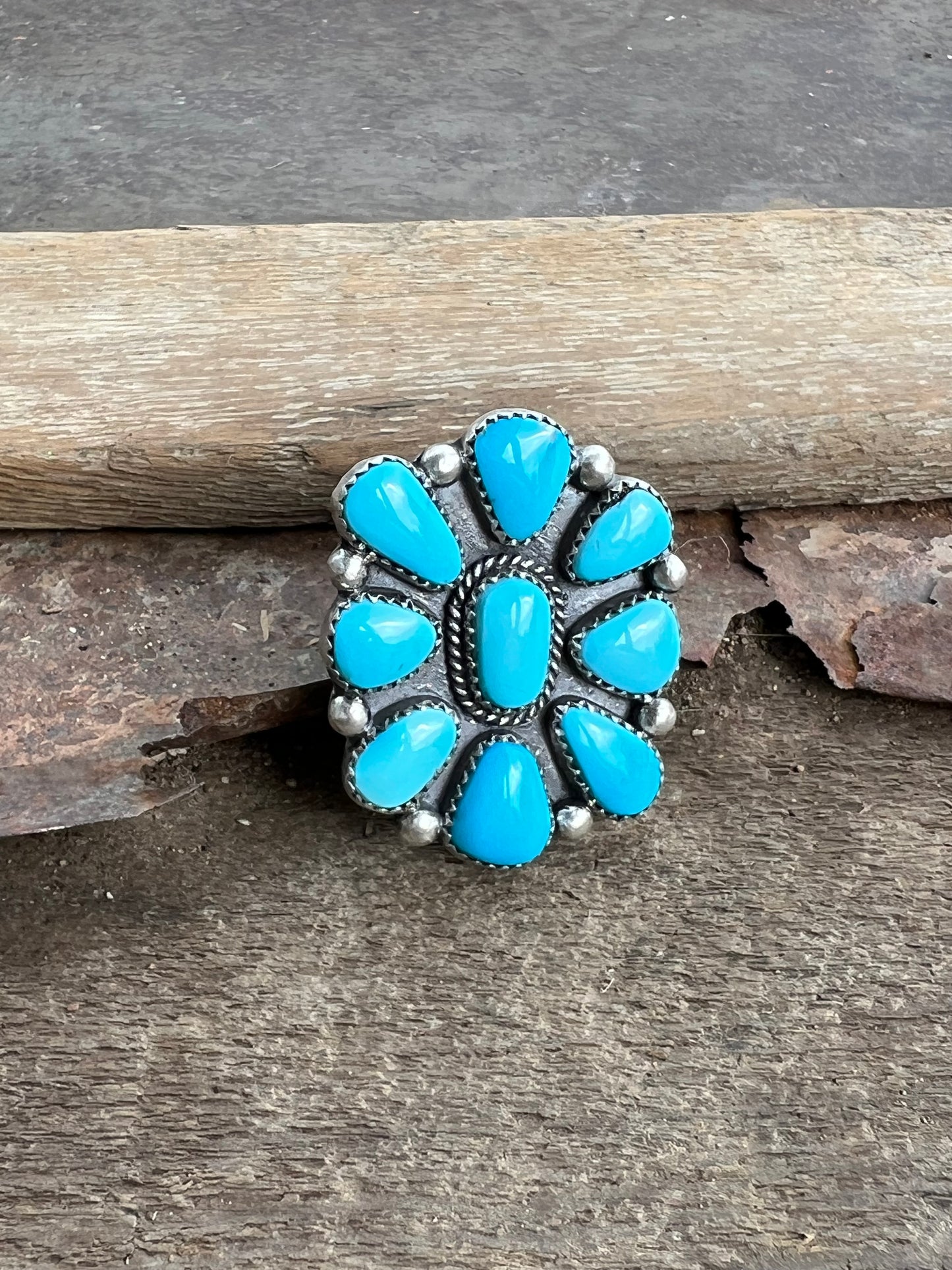 Sleeping Beauty Cluster Ring
