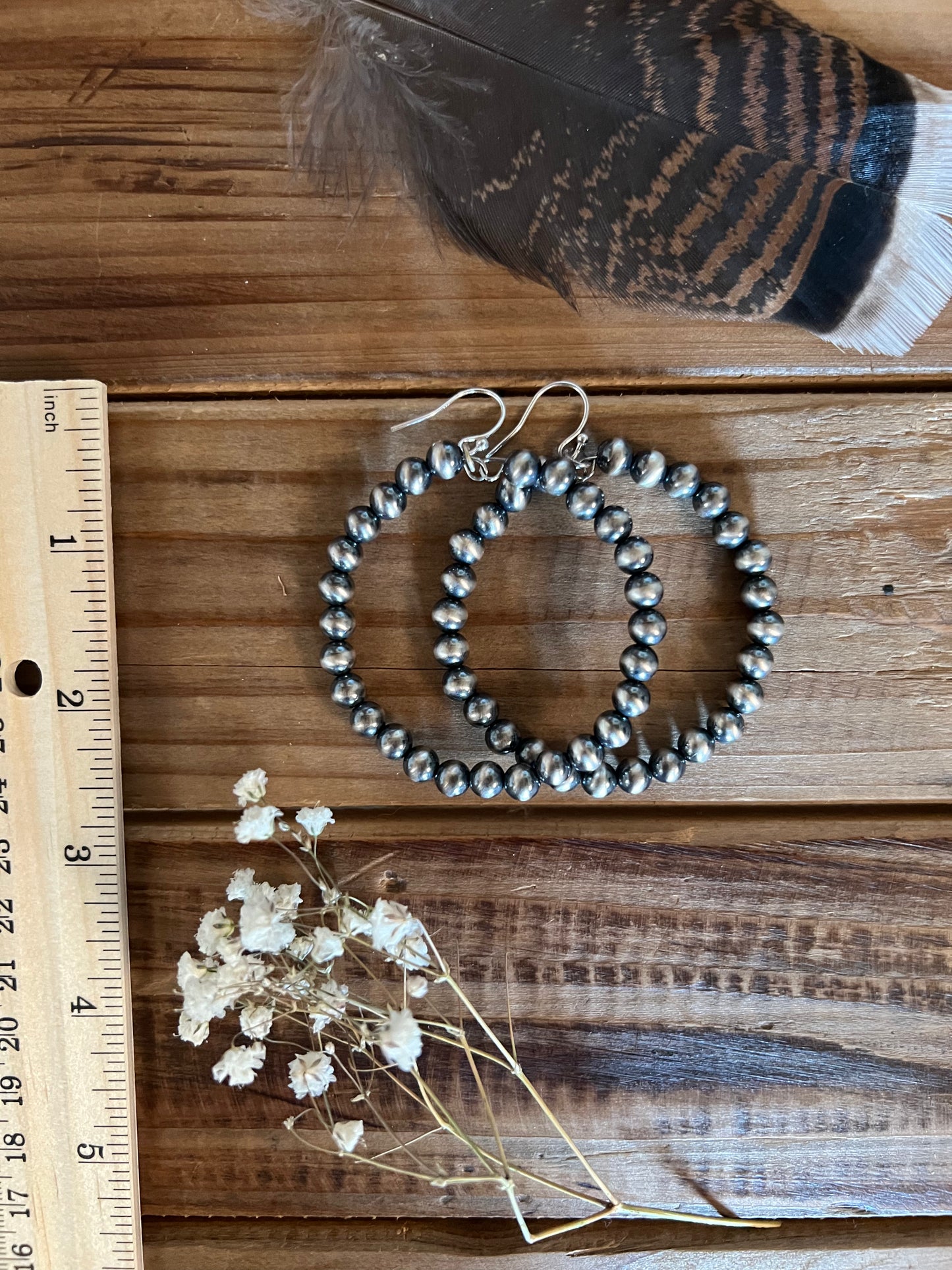Navajo Pearl Hoops