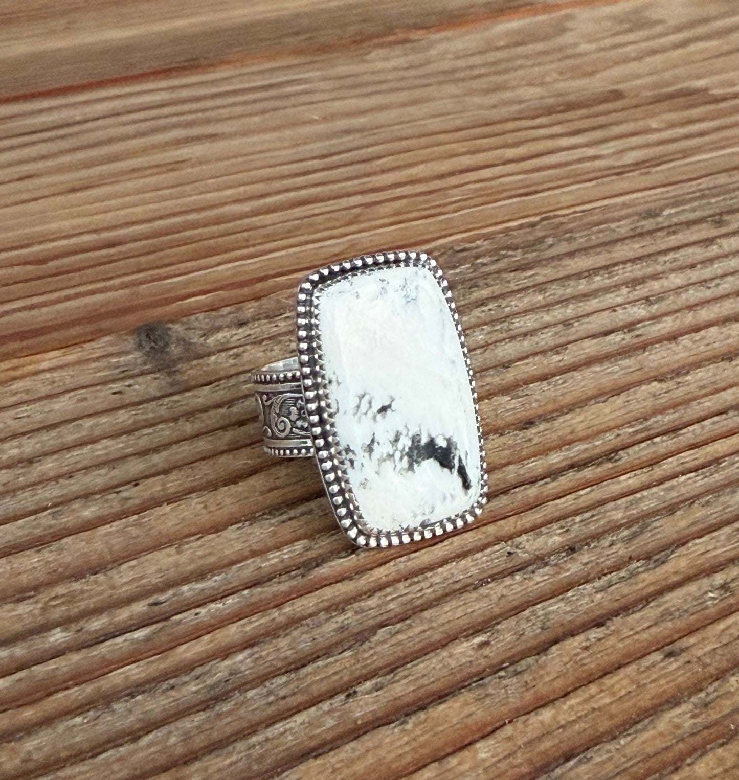 Chunky White Buffalo Ring