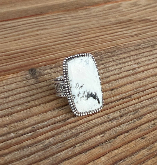 Chunky White Buffalo Ring