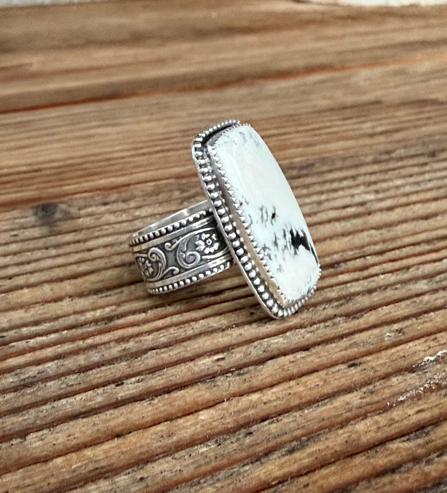 Chunky White Buffalo Ring