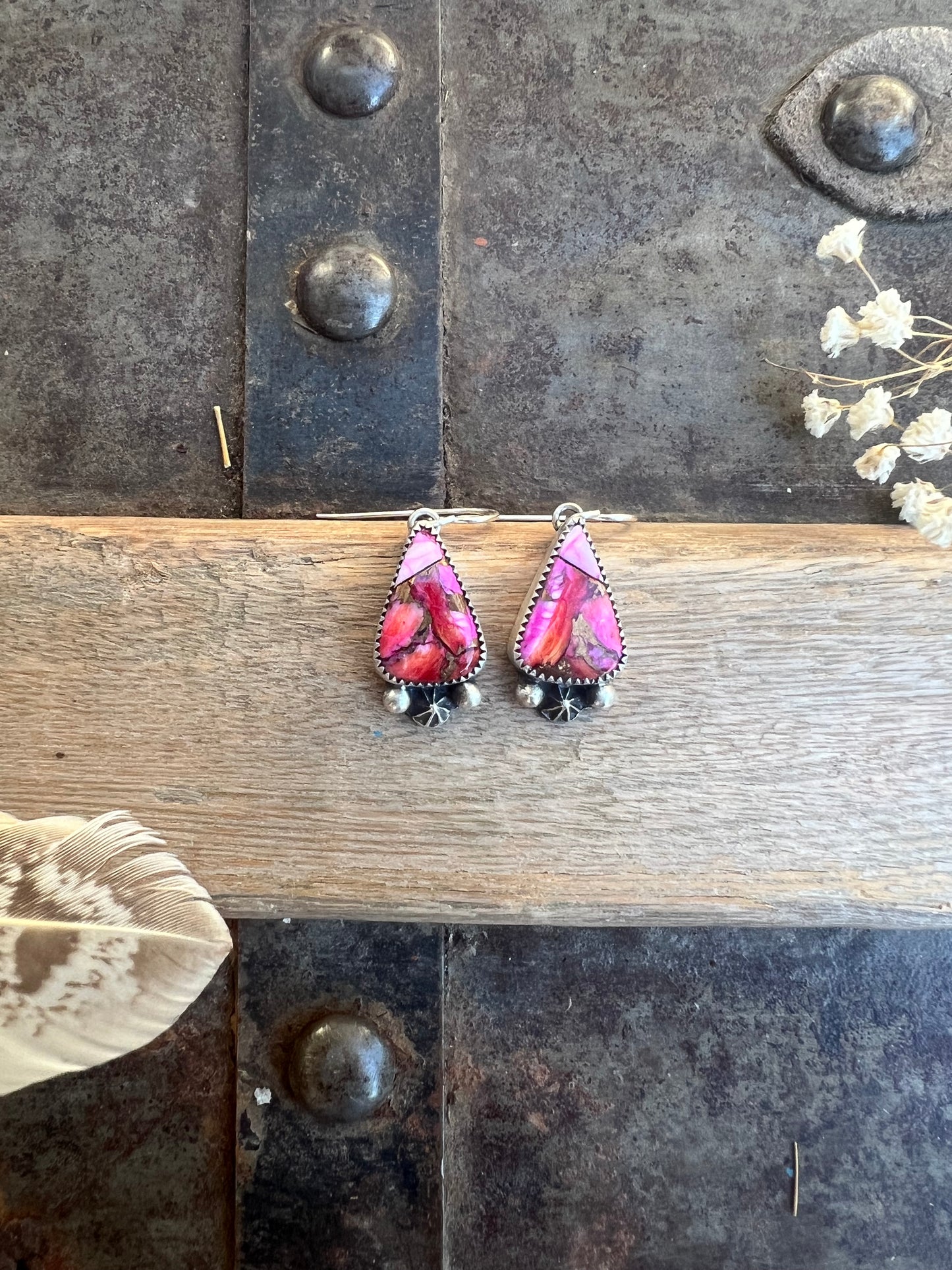Pink Spiny Oyster Dangles