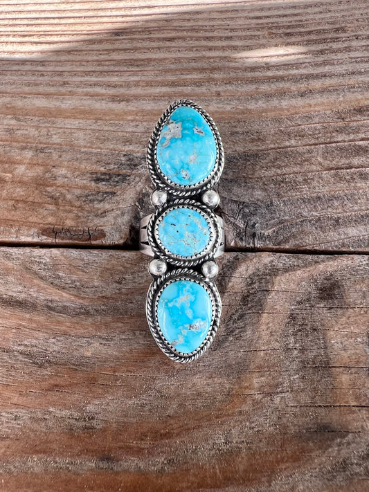 White Water Three Stone Ring