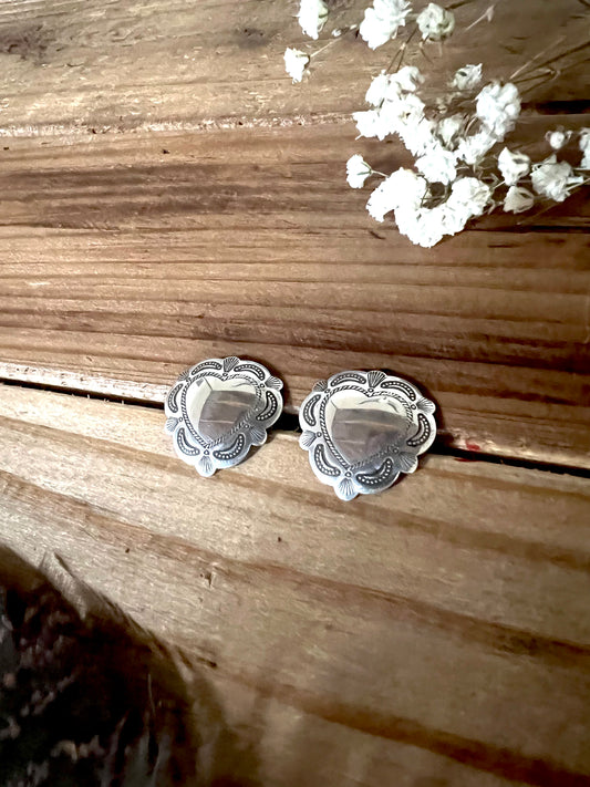 Stamped Heart Concho Studs
